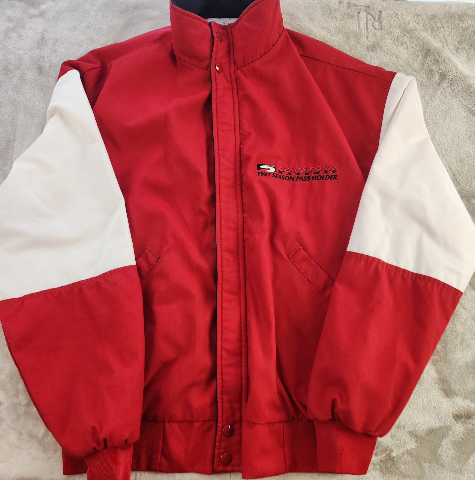 Vtg Dunbrooke Jacket Large Sears Point Raceway Sonoma NASCAR 1990s Racing HTF