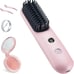 NEW Cordless Hair Straightener Brush,Portable Travel Hair Straightener Comb PINK