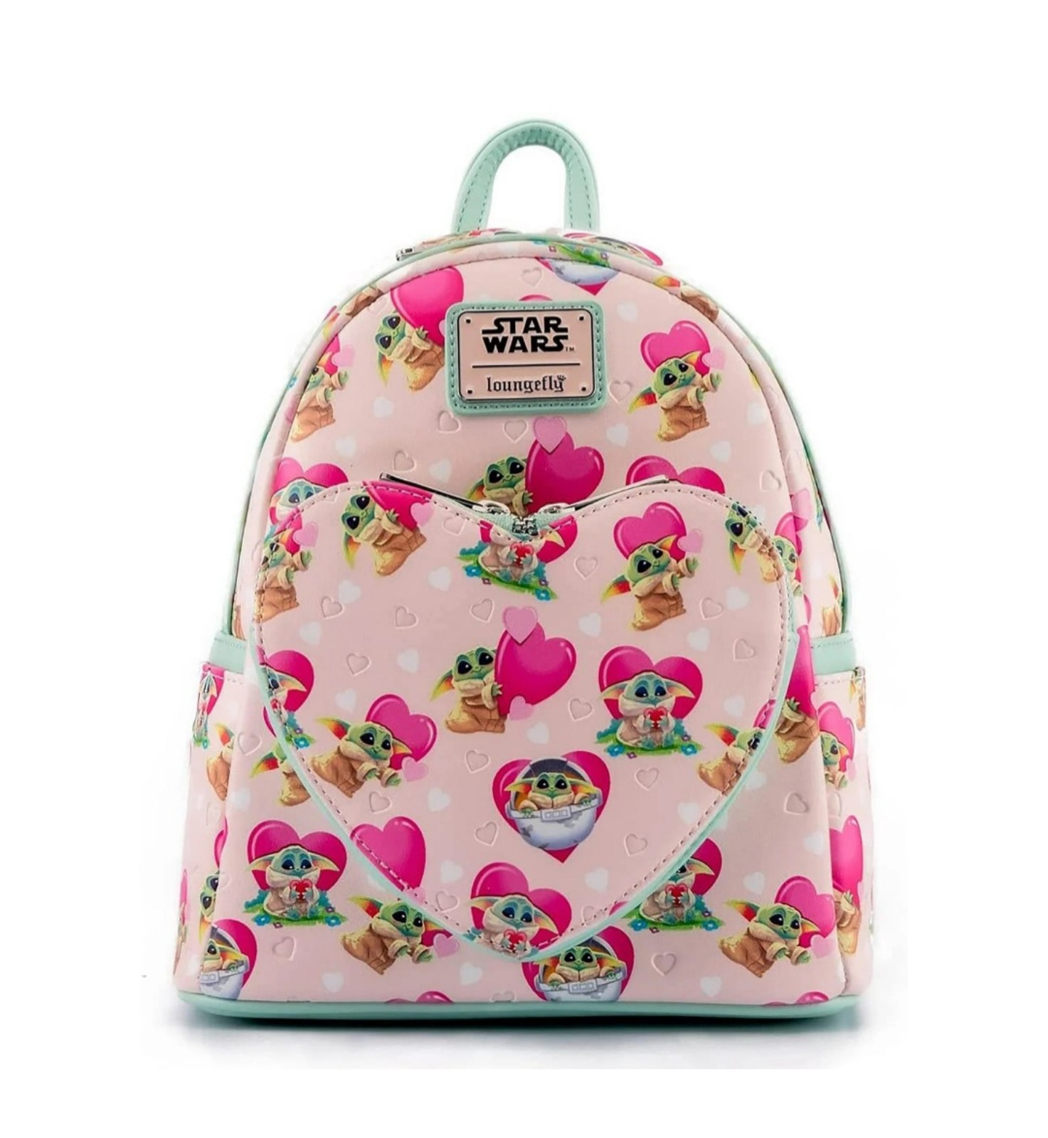 Loungefly Star Wars Mandalorian Baby Yoda Grogu Hearts Backpack Bag Disney