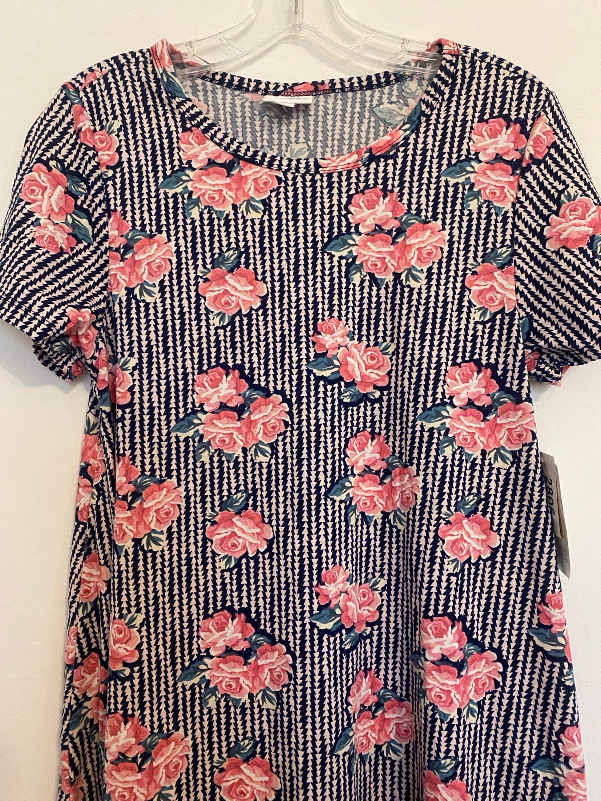 LuLaRoe Carly Floral Striped Dress - detail