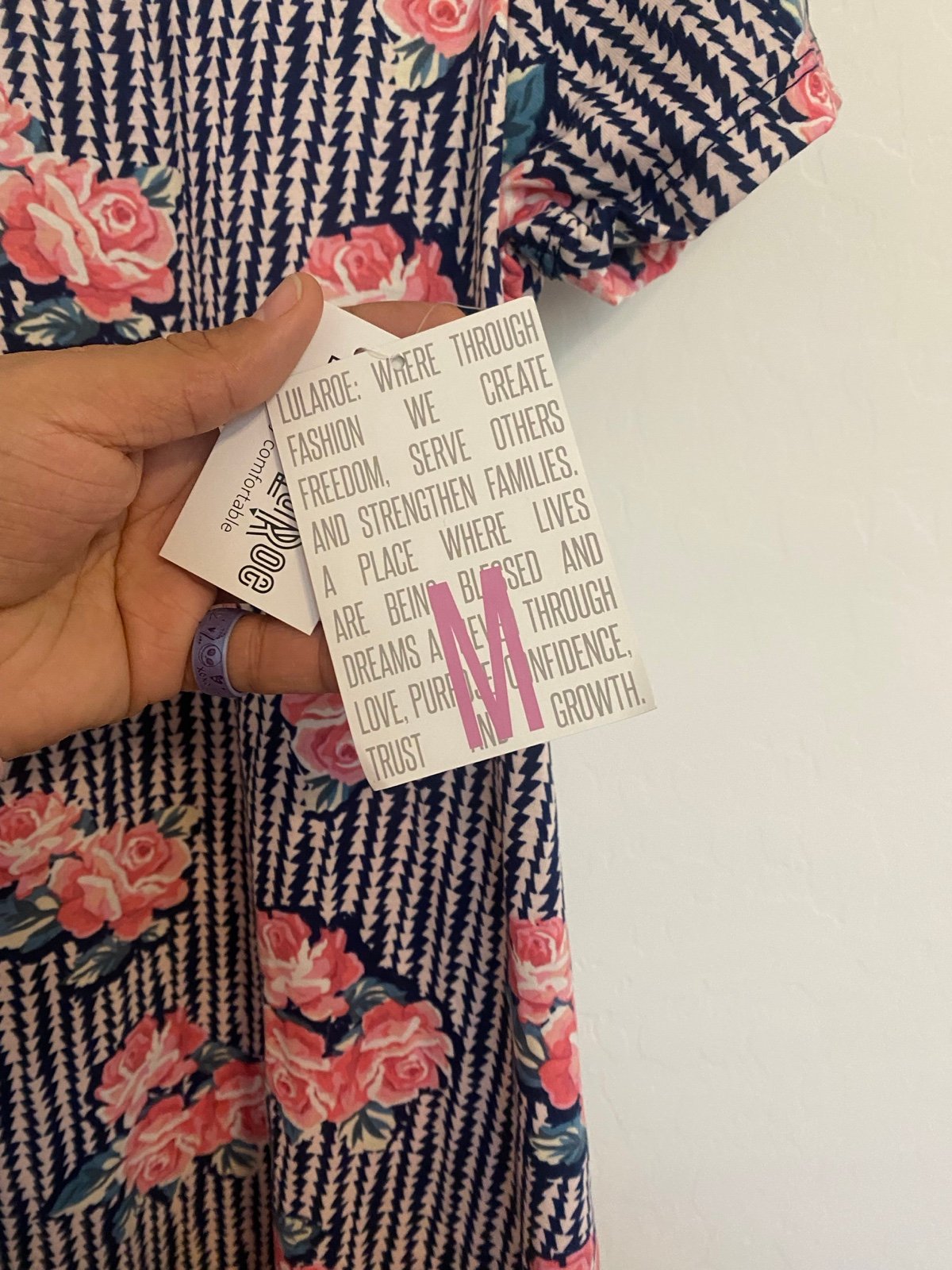 LuLaRoe Carly Floral Striped Dress - detail