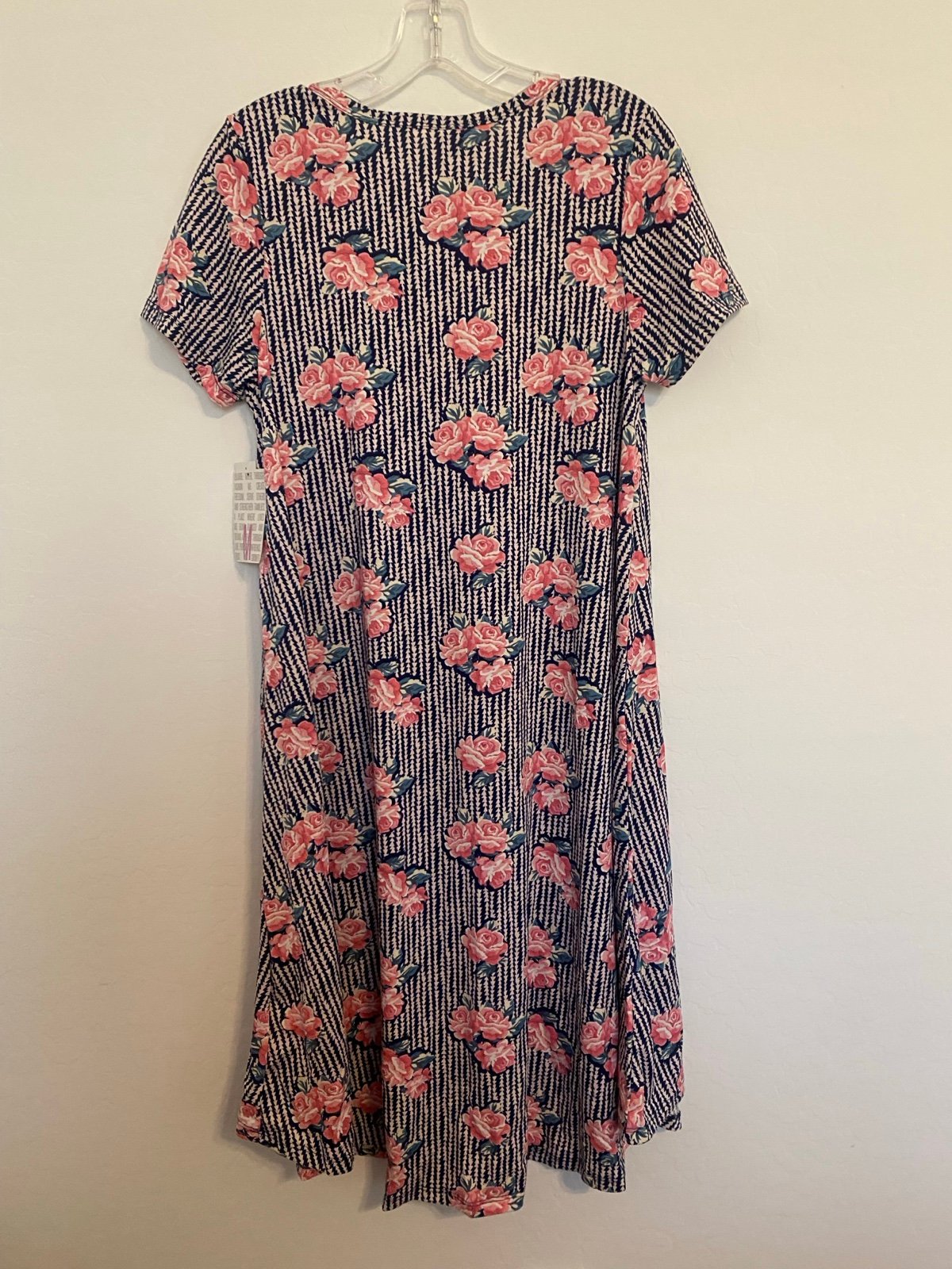 LuLaRoe Carly Floral Striped Dress - detail
