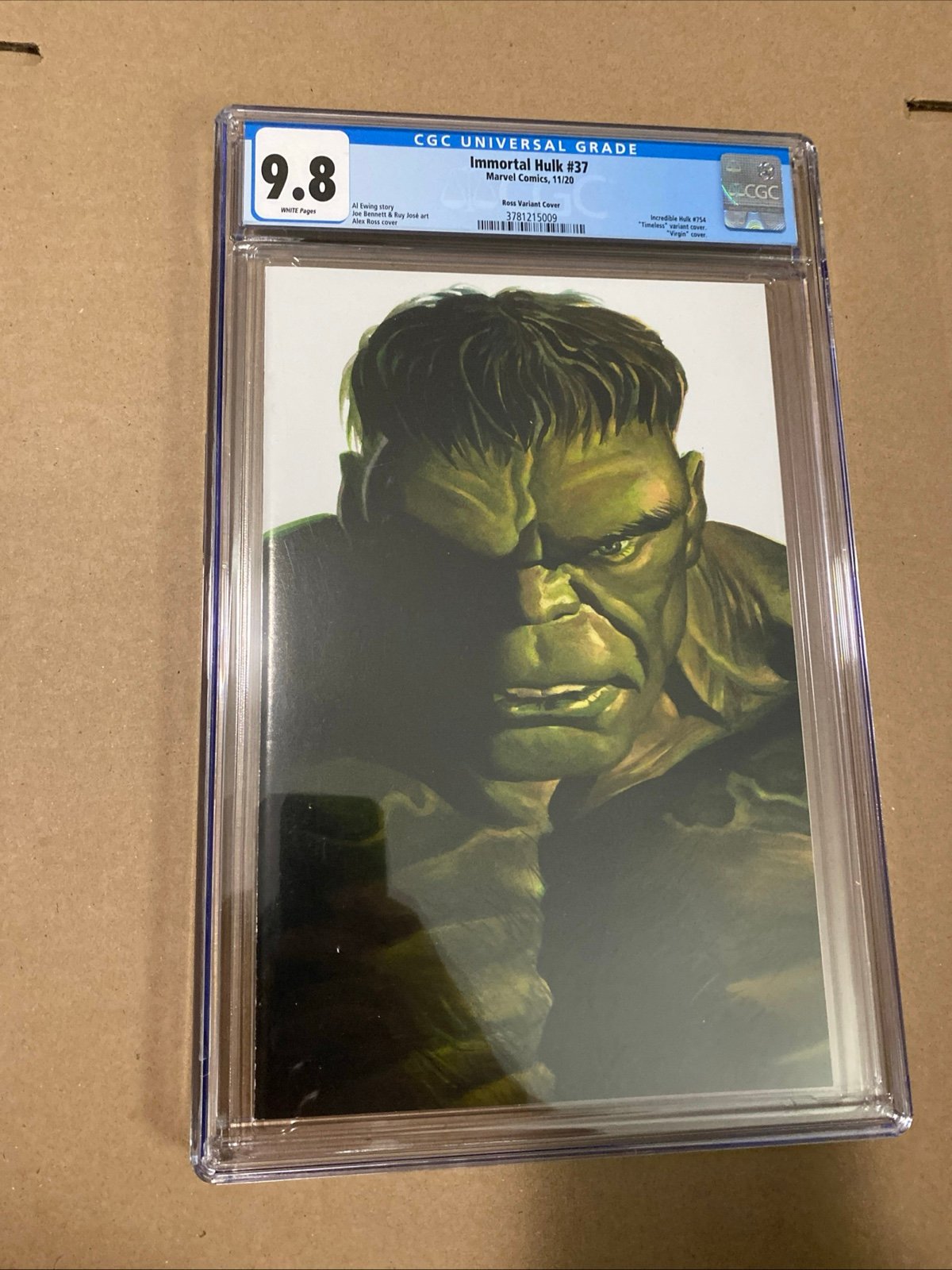 CGC 9.8 Inmortal Hulk #37 (2020) Ross Variant Cover Virgin Cover