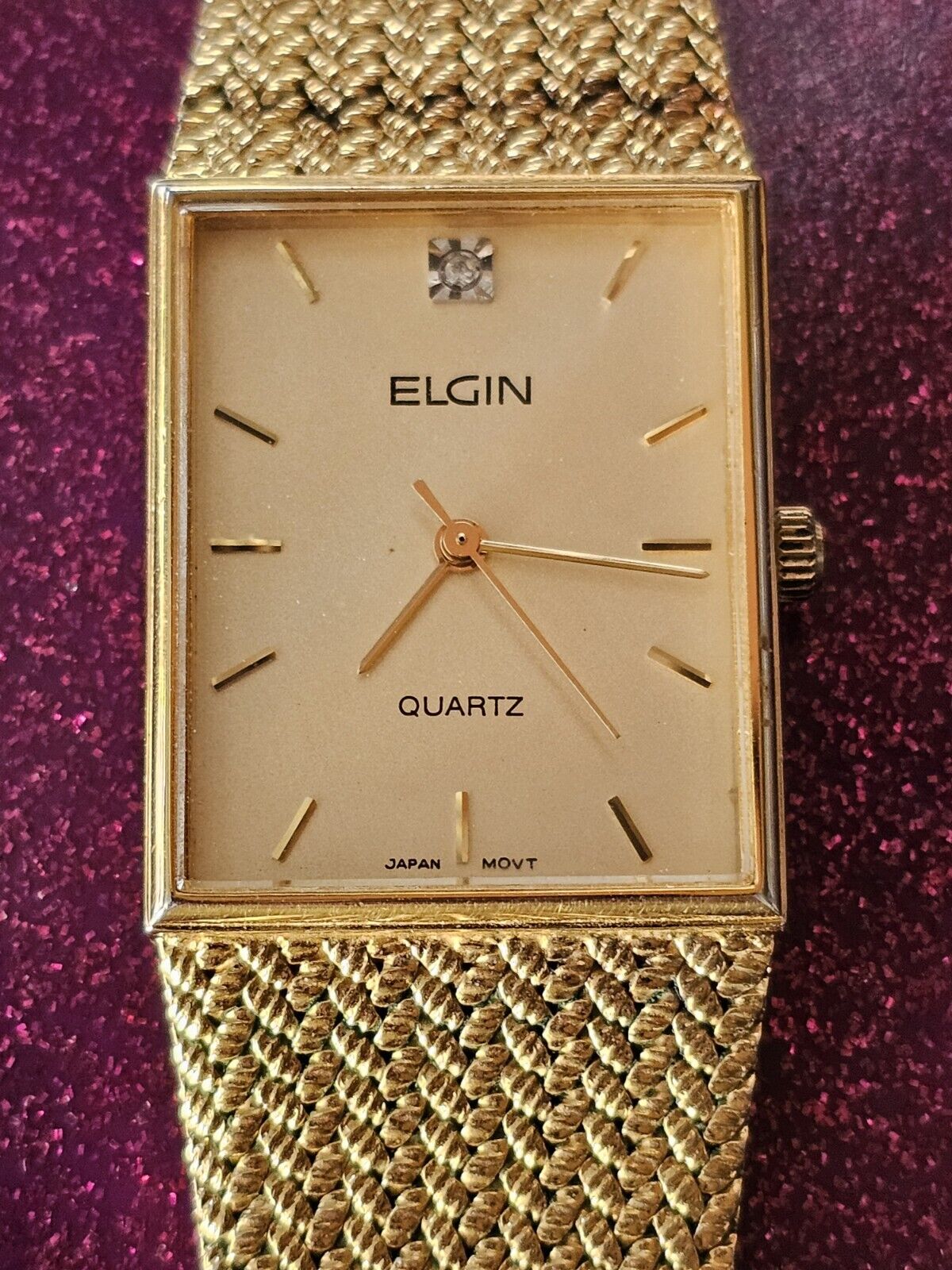 ELGIN Retro 80s Gold watch Needs Cleaned & New Battery