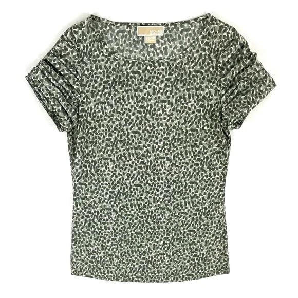 Michael Kors Sage Dot Print Short Puff Sleeve Top