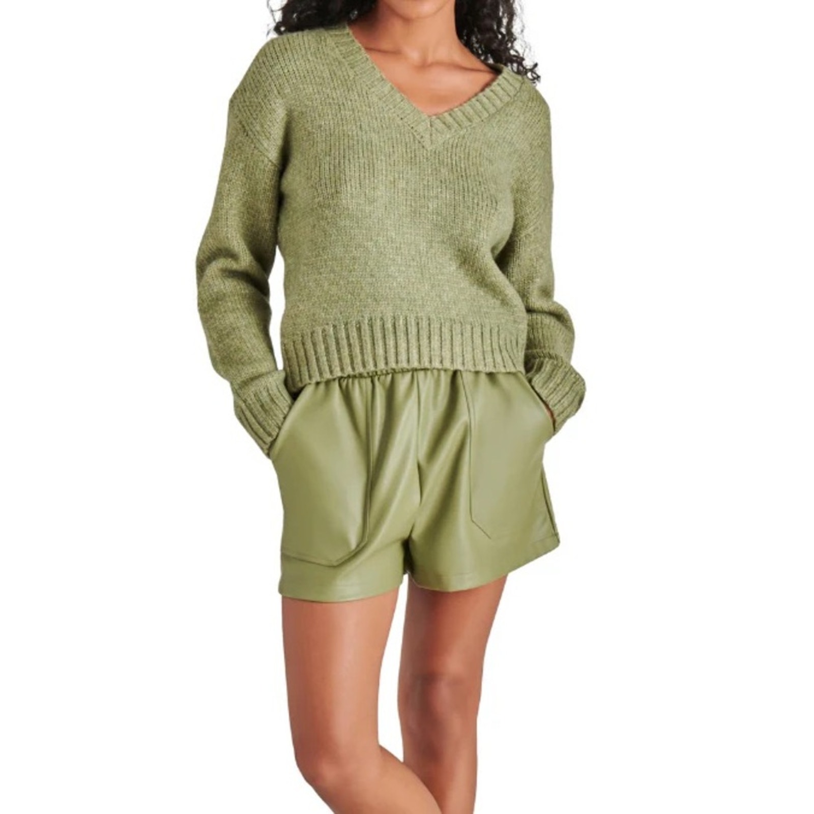 Steve Madden STEVE MADDEN HOUSTON SWEATER - OLIVE xl