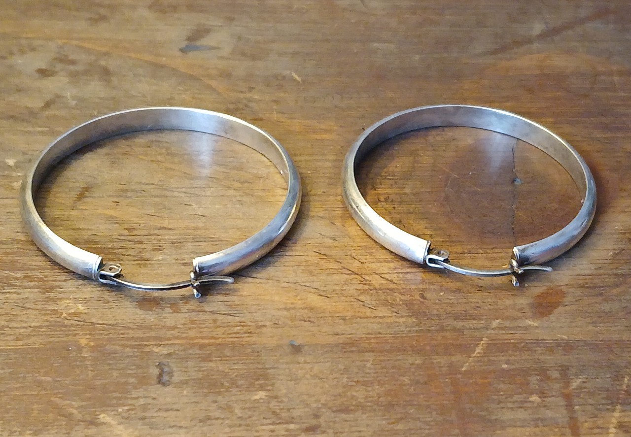 Vintage 925 Sterling Silver ITALY Classic Hoop Earrings