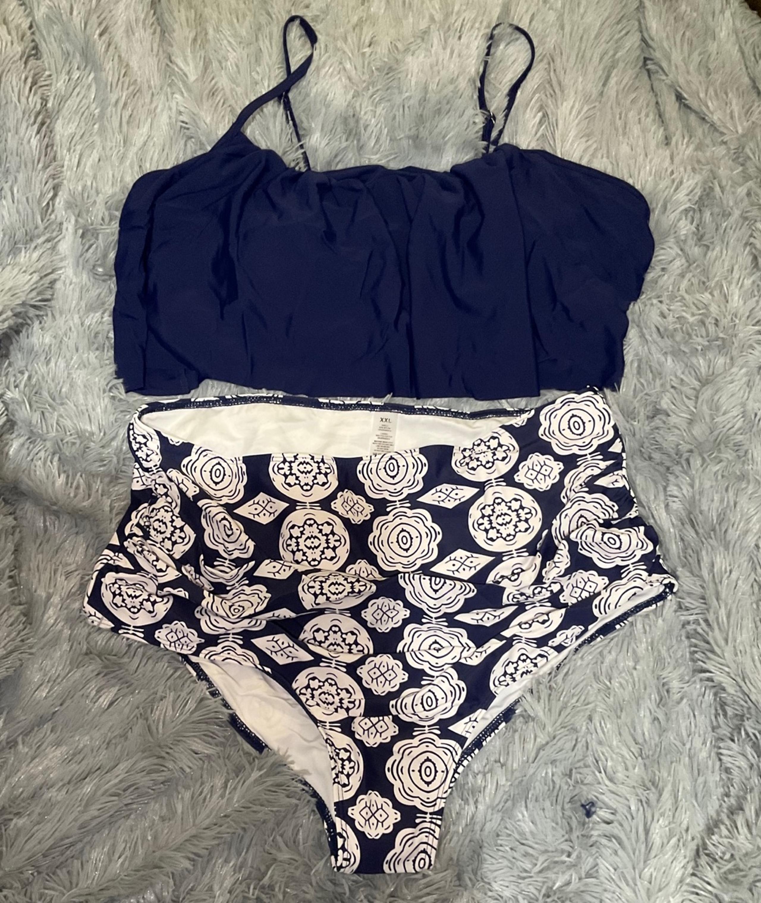 Amazon Women’s Blue Two Piece High Waisted Bikini Size 2X