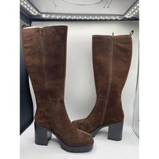 Steve Madden Women's Brown Deegan Lug Sole Knee High Block Heel Boots 9M NIB