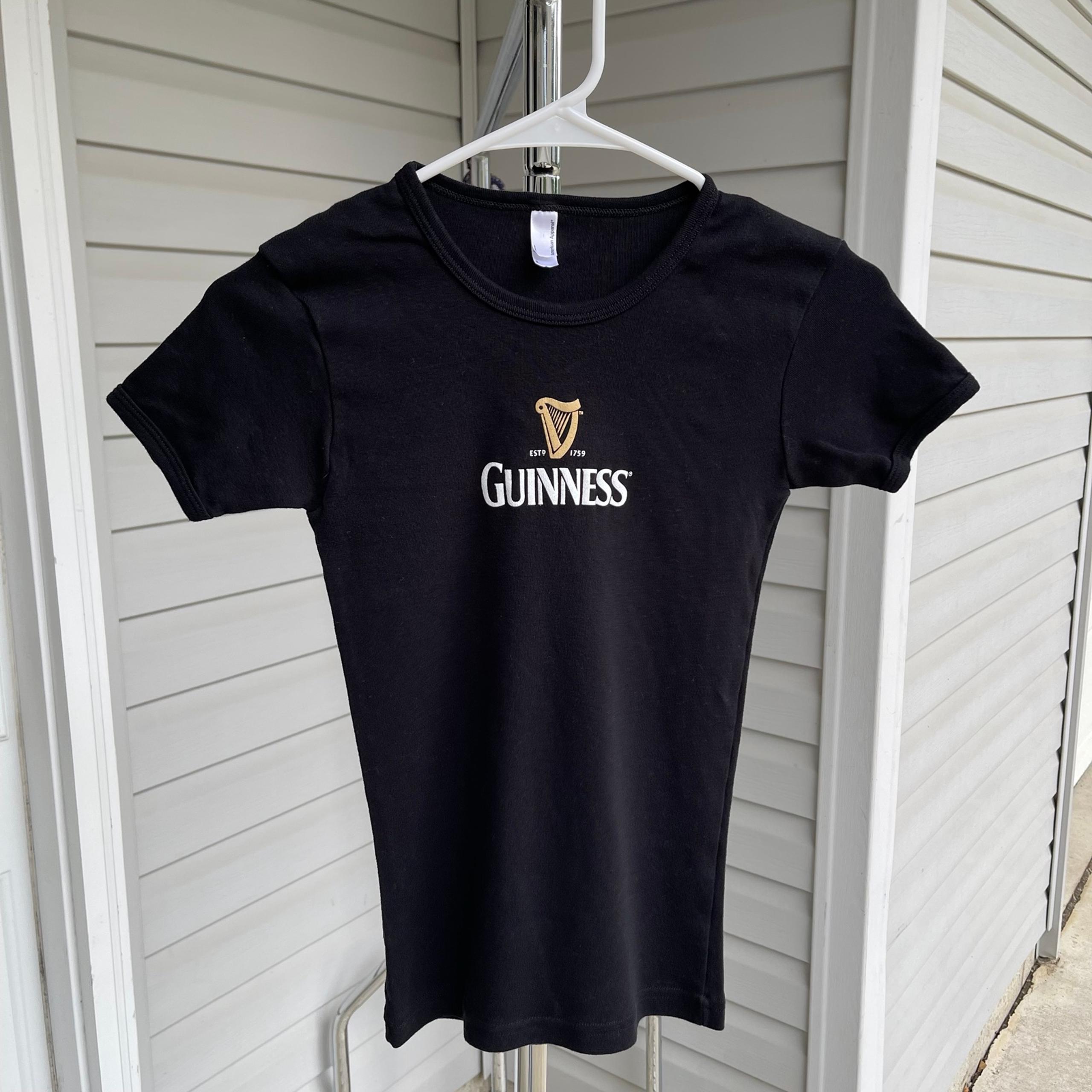 Guinness Black Baby Doll Bar Tshirt Small