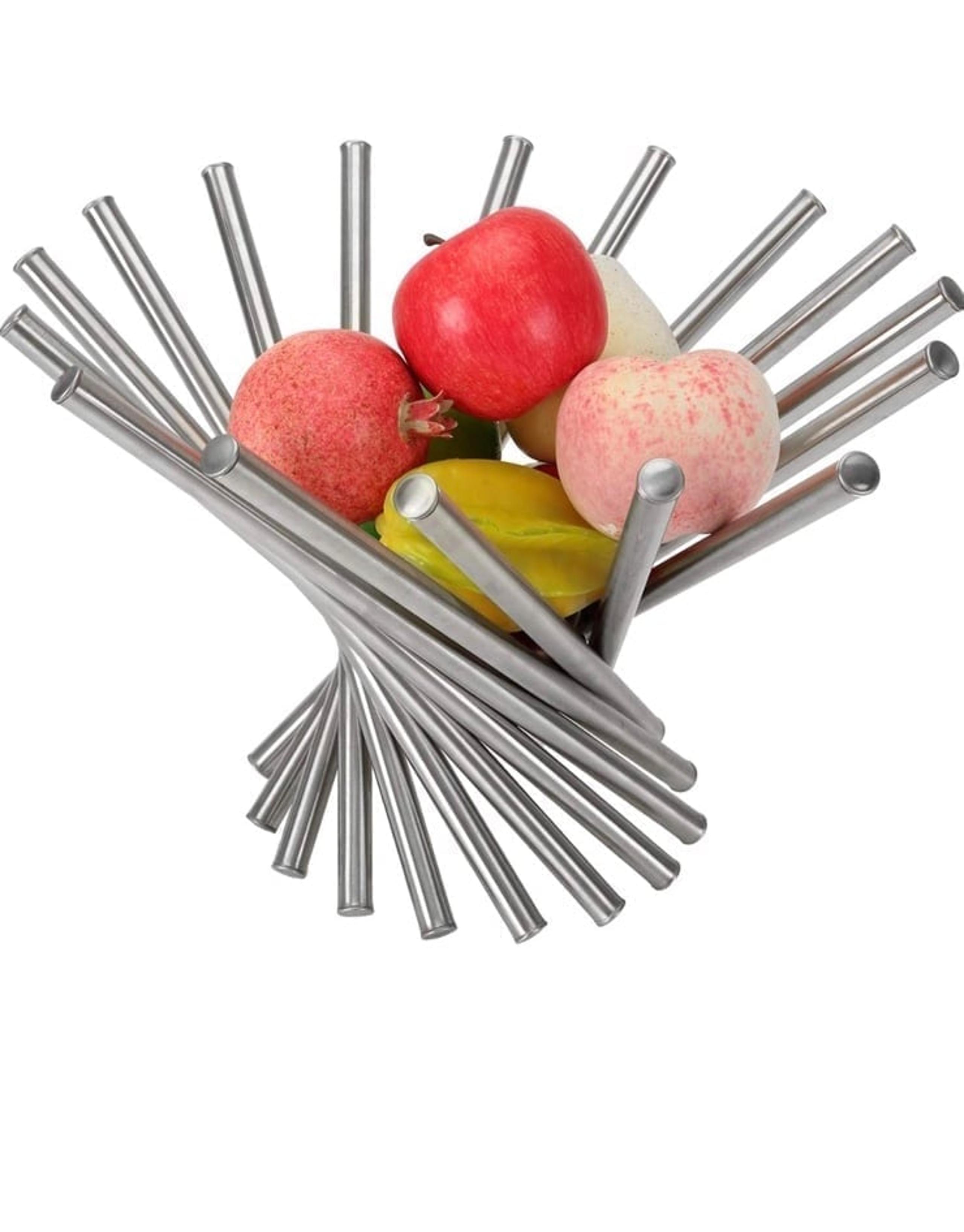 New Nicunom Stainless Steel Rotation Fruit Bowl, Foldable Rotation Fruit Basket,