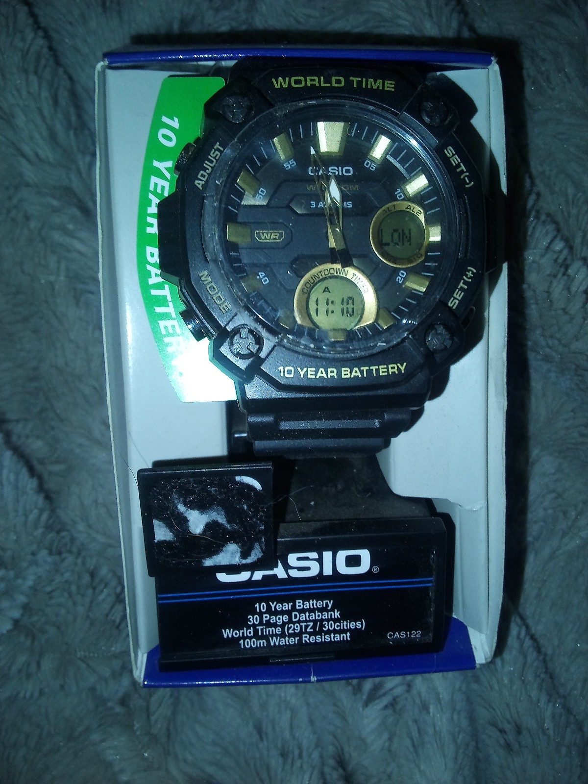 G-Shock GMAB800-1A Watch in Black/Gold world time