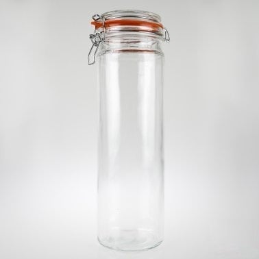Vintage Glass Pasta Canister With Clamp Lid