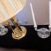 Vintage pair of Double Candlestick Holder Set With Silver Floral Overlay & Trim