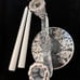 Vintage pair of Double Candlestick Holder Set With Silver Floral Overlay & Trim