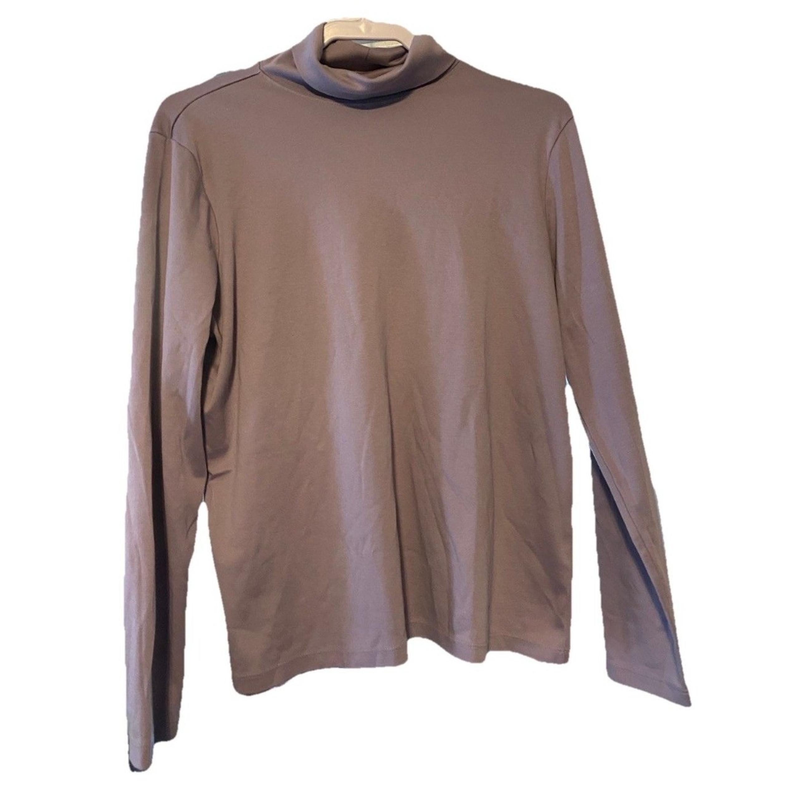 LL Bean Women's Lilac Purple Soft Supima Cotton Long Sleeve Turtleneck - XLarge