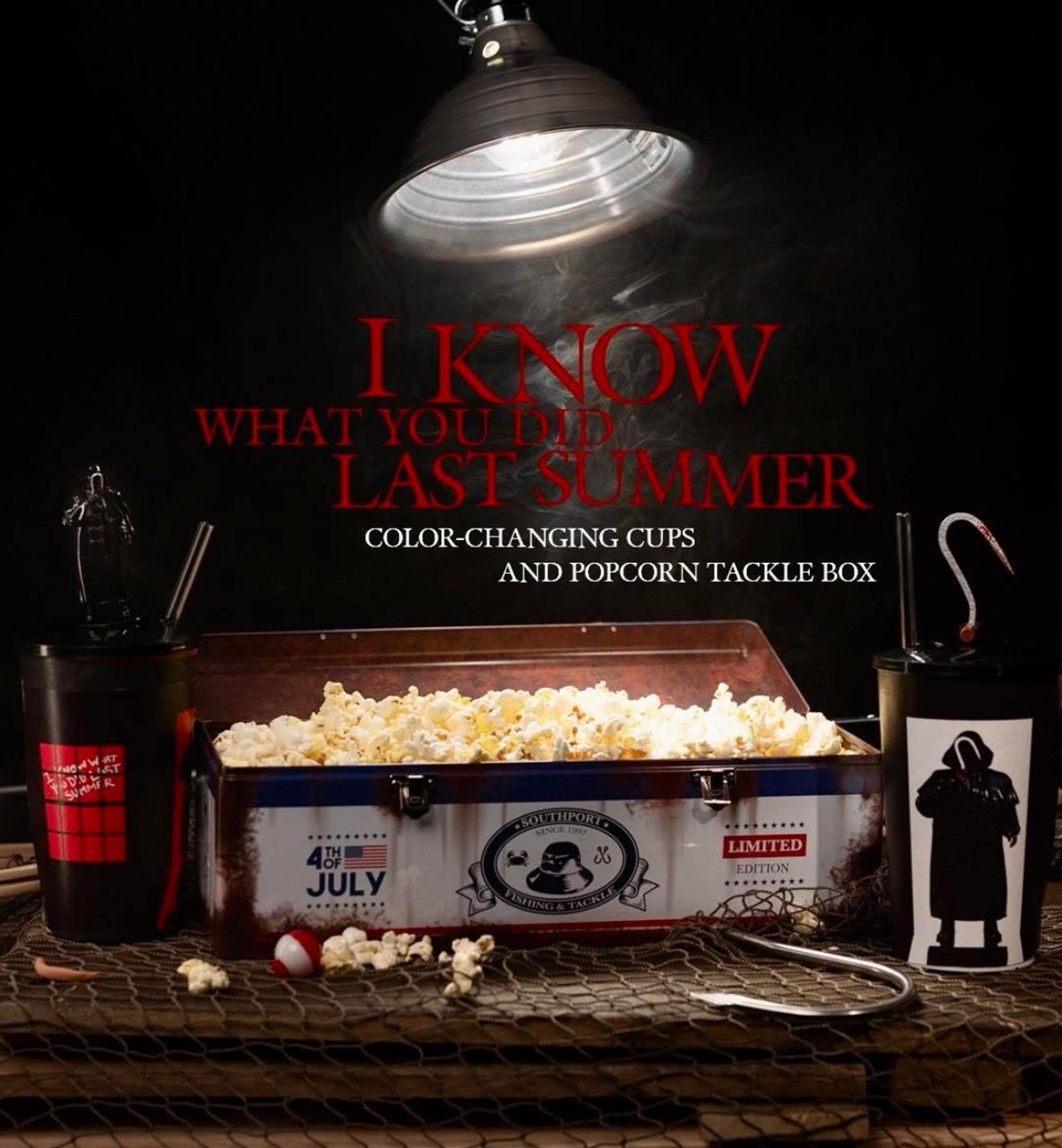 2025 Regal I Know What You Did Last Summer Popcorn Bucket And Cups /w Toppers