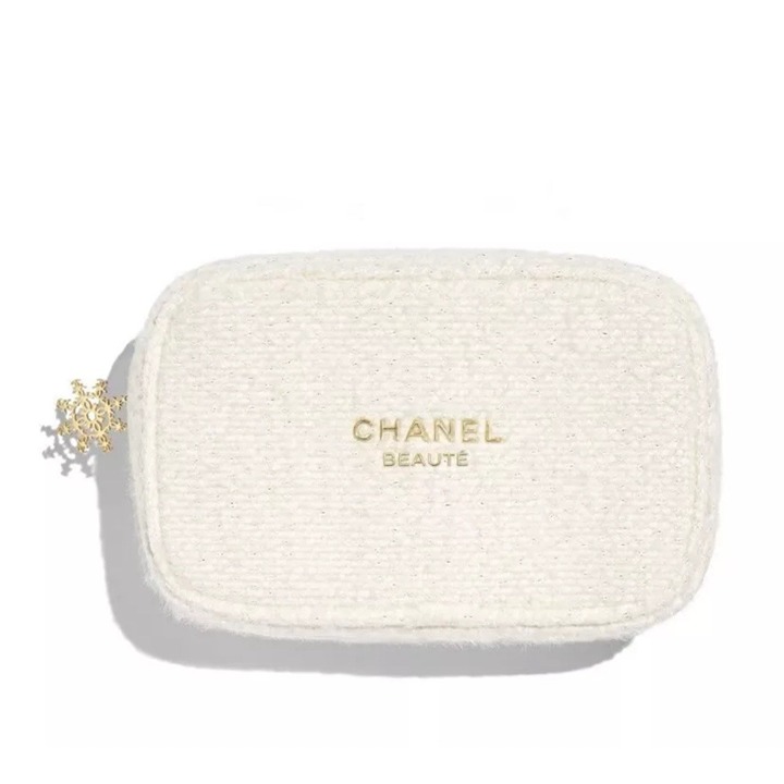 NEW! CHANEL Beaute 2024 Holiday Pouch Makeup Bag Limited Edition White