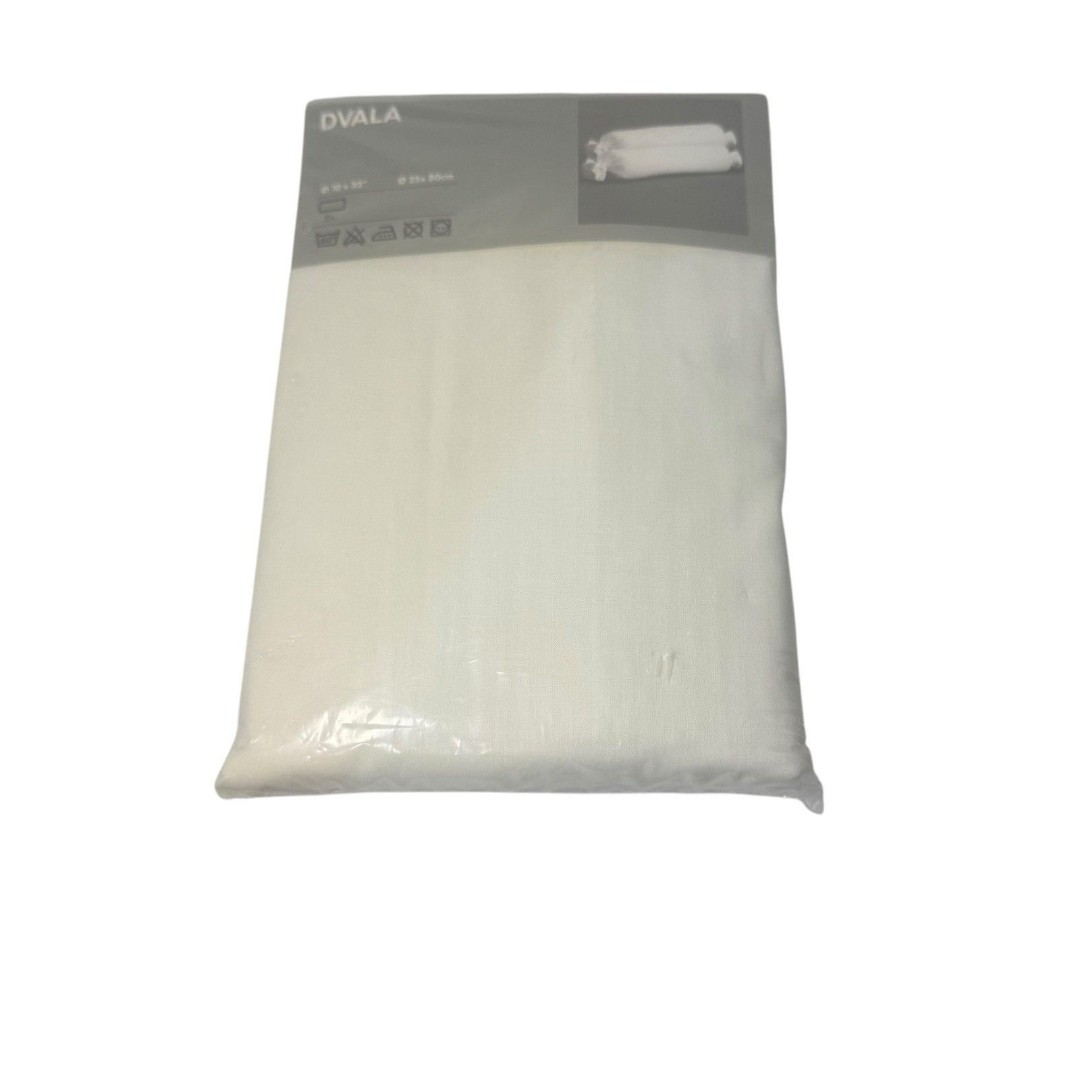 IKEA Dvala White 10 X 32” Neck Roll Throw Pillow Covers NEW- Retired- HTF