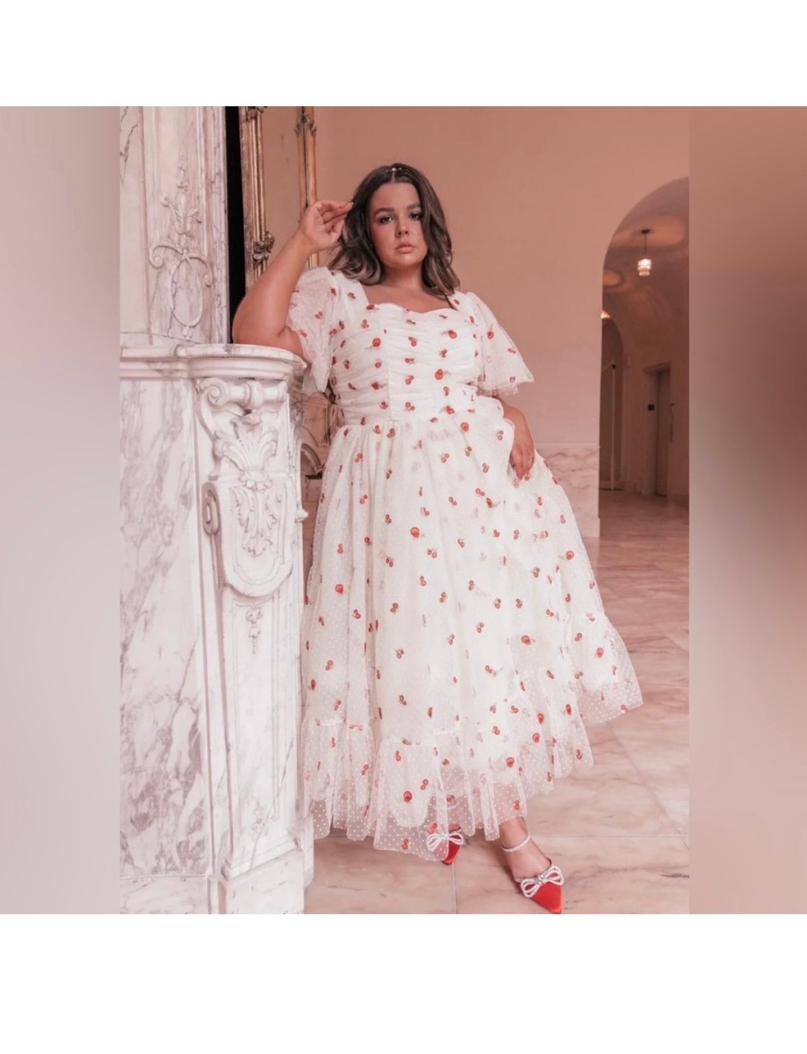 Jessakae Anne Dress cream ivory dress with cherries
