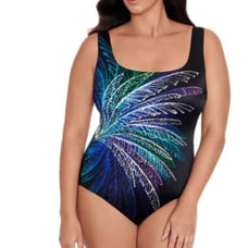 Swim Solutions PALM IN PALM Firework Print tummy control One-Piece Swimsuit-16