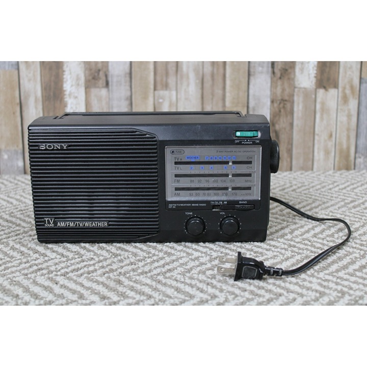 Sony AM/FM/TV/Weather 4Band Radio - Model ICF-34 - Works!