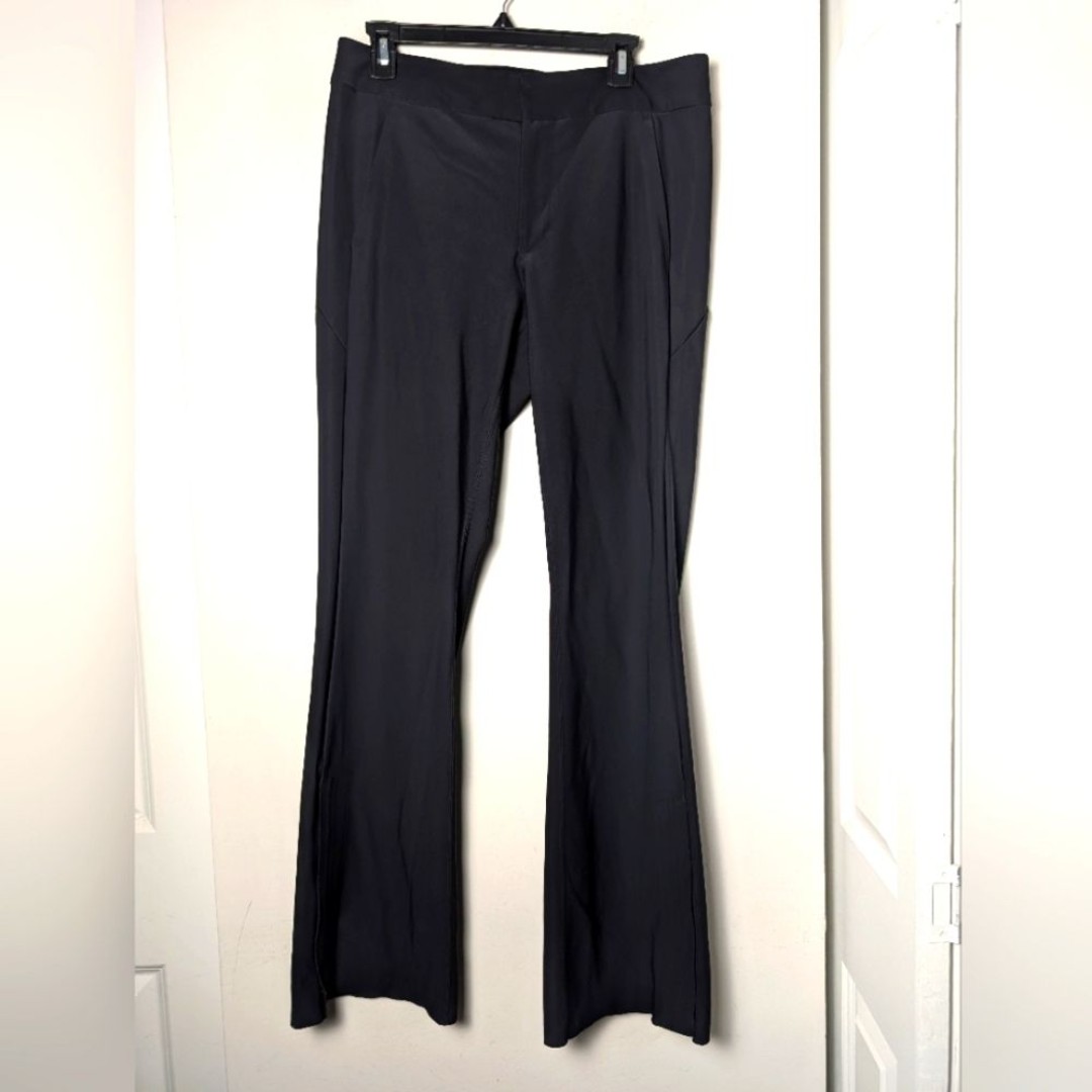 Athleta Pants Stellar Flare Trouser Zipper Ankle Black Sz 12 Athleisure Office