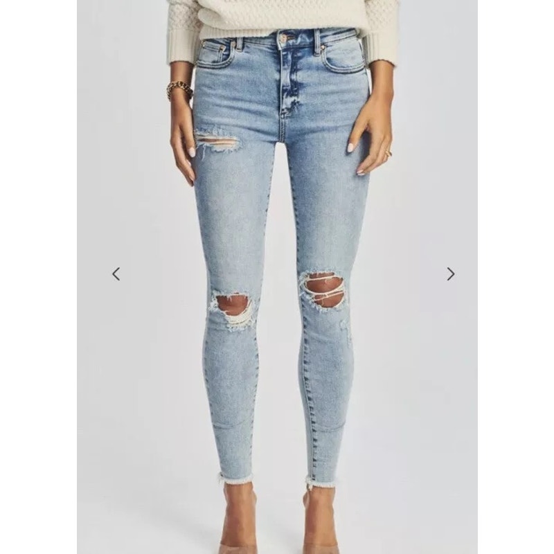 Ser.O.Ya Women's Maya Coastline Mid-Rise Distressed Skinny Jeans Size 31