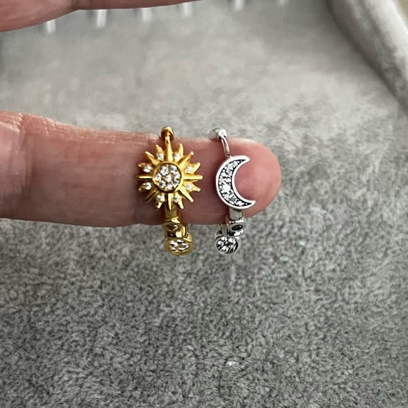 PANDORA Two-tone Sparkling Solar System Hoop Earrings