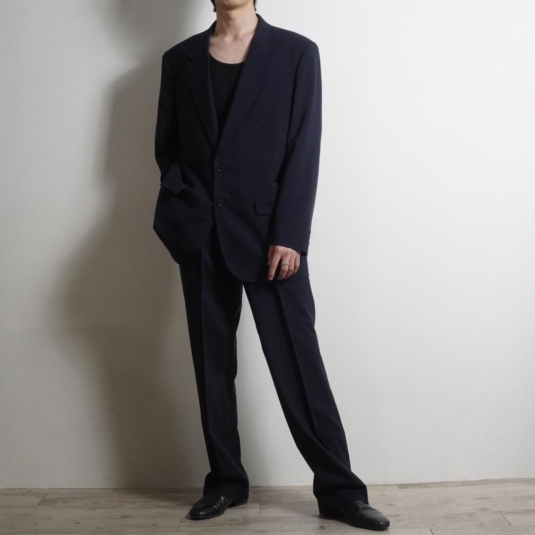 Vintage Single Wool Suit Set, Unlined, Navy/HW149