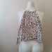 11 HONORE Animal Print Cropped Halter Top Size 18 New