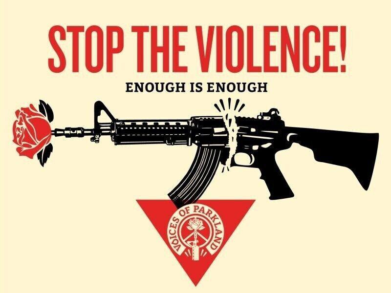 Obey Giant Parkland Voices Shepard Fairey Limited /550 24 x 18 Stop the Violence
