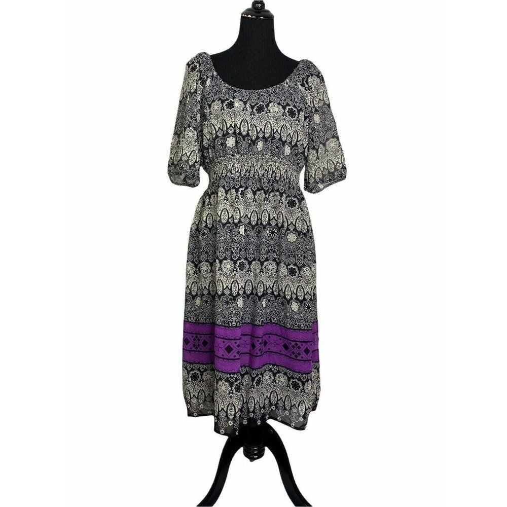 Mossino For Target Womens Black Geometric Flower 3