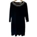 TOMMY BAHAMA | Women's Large Black Silver Darcy Ponte Knit Beaded Dress