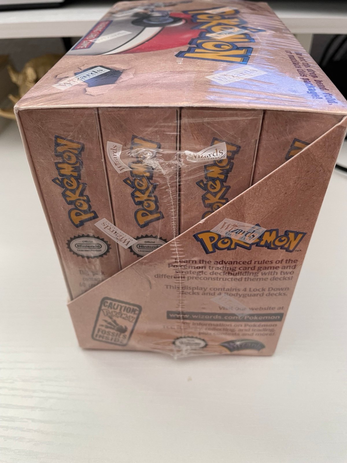 Vintage Pokemon Fossil Preconstructed Theme Deck Case Box (8 Factory Sealed Deck - detail