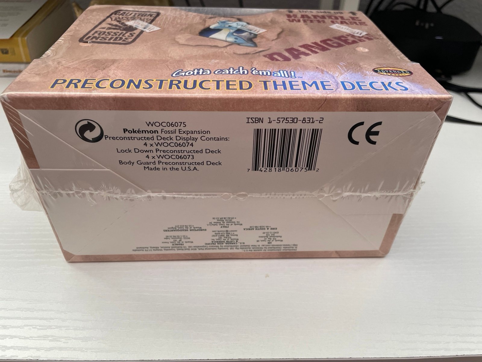 Vintage Pokemon Fossil Preconstructed Theme Deck Case Box (8 Factory Sealed Deck - detail