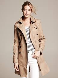 Banana Republic Tan Ruffle Hem Trench coat