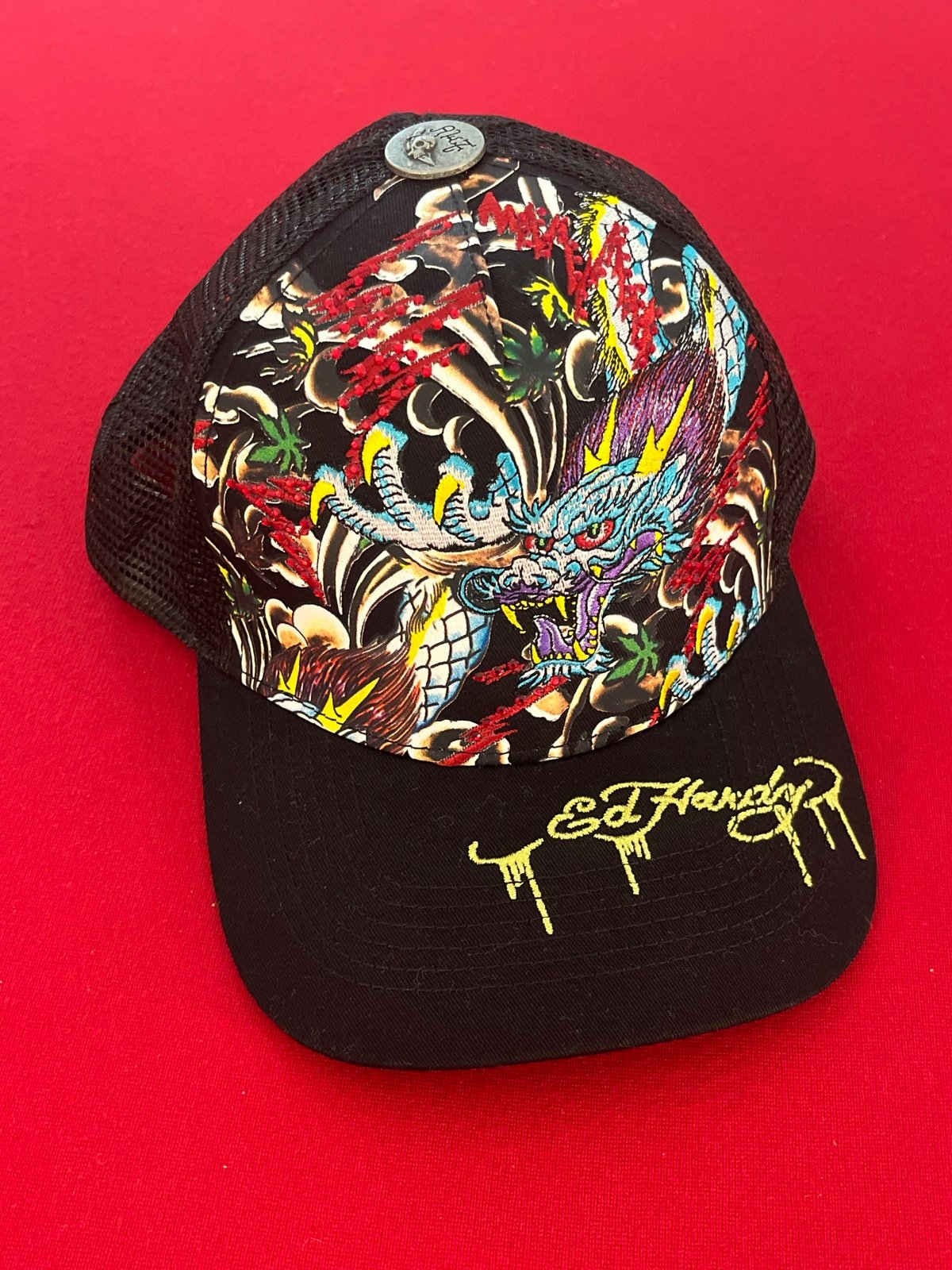 Ed Hardy rhinestone dragon hat NWT