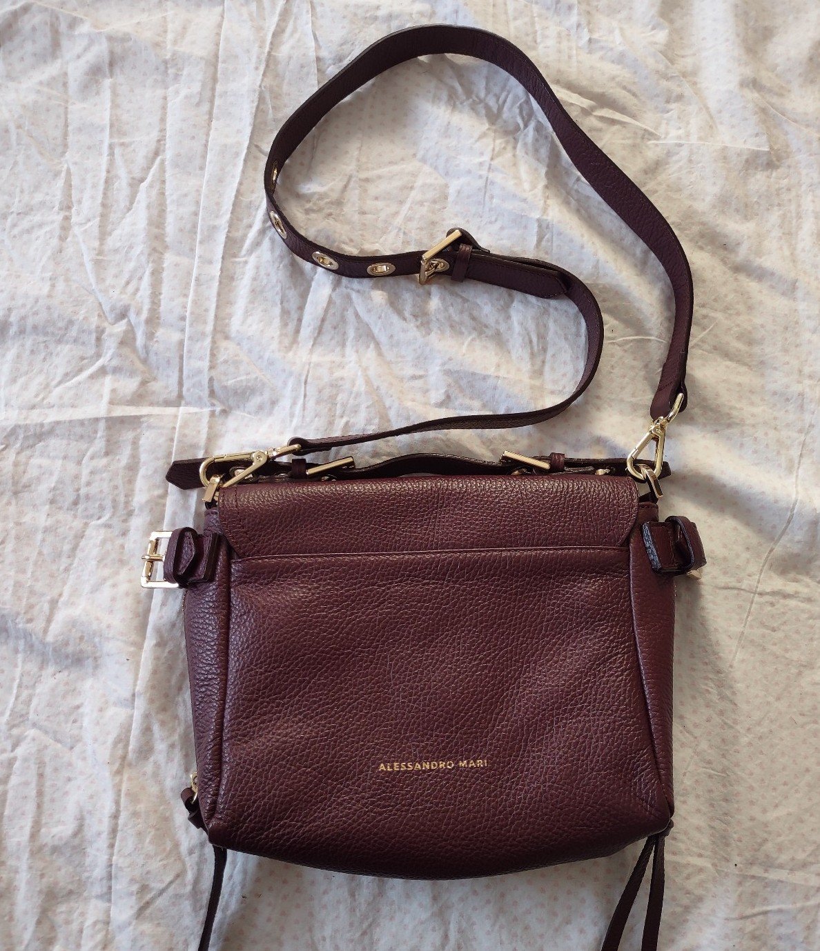 Alessandro Mari Burgundy crossbody bag