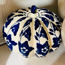 blue design ceramic pumpkin !