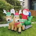 7FT Inflatable LED Santa Claus Reindeers W/ Sleigh Christmas Yard Decoration