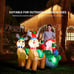 7FT Inflatable LED Santa Claus Reindeers W/ Sleigh Christmas Yard Decoration