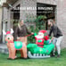 7FT Inflatable LED Santa Claus Reindeers W/ Sleigh Christmas Yard Decoration