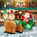 7FT Inflatable LED Santa Claus Reindeers W/ Sleigh Christmas Yard Decoration
