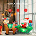 7FT Inflatable LED Santa Claus Reindeers W/ Sleigh Christmas Yard Decoration