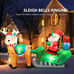 7FT Inflatable LED Santa Claus Reindeers W/ Sleigh Christmas Yard Decoration