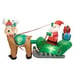 7FT Inflatable LED Santa Claus Reindeers W/ Sleigh Christmas Yard Decoration