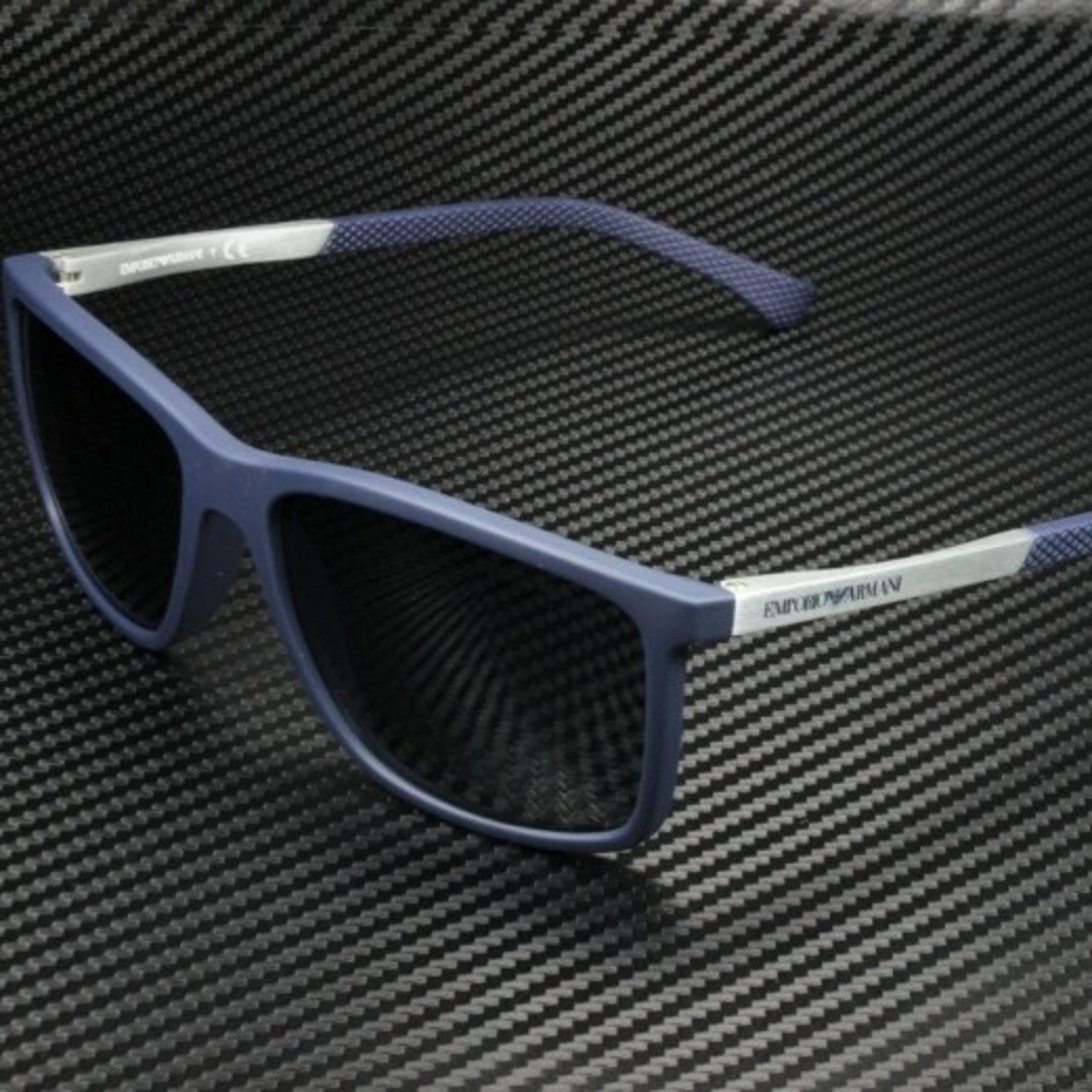Emporio Armani Men's Rubber Blue and Grey 58mm Sunglasses!