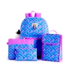 Mermaid Print Backpack Set