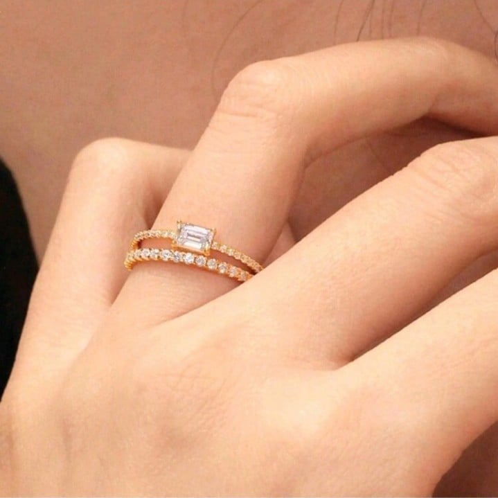 198 14kt/sterling silver 1/3cttw diamond ring NWT